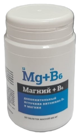 МАГНИЙ+В6 таб 650мг №60  Алина Фарма