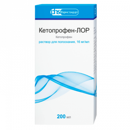 КЕТОПРОФЕН-ЛОР р-р д/полоск 16мг/мл 200мл