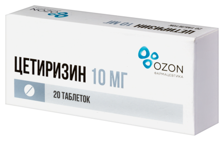 ЦЕТИРИЗИН таб 10мг N20  ОЗОН