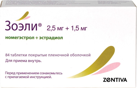 ЗОЭЛИ 2,5 МГ + 1,5 МГ N84 ТАБЛ П/ПЛЕН/ОБОЛОЧ