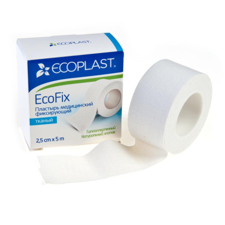 ПЛАСТЫРЬ ECOPLAST ECOFIX катуш/ткан 2,5смх5м