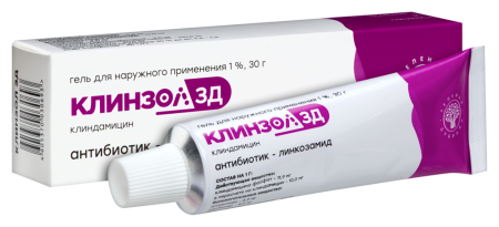 КЛИНЗОЛ ЗД гель д/наруж прим 1 % туба 30 г х1