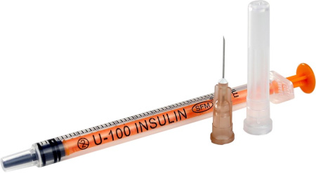 ШПРИЦ SFM Инсул 3-х комп (надет игла) U100 1мл (0,45х12/26G) N100
