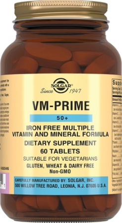 СОЛГАР МУЛЬТИВИТАМИННЫЙ И МИНЕРАЛЬНЫЙ Комплекс 50+ VM PRIME 50+ таб 1184,5мг №60