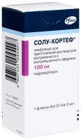 Солу-Кортеф лиоф д/приг р-ра в/в, в/м введ 100 мг фл (р-ль+насадка распыл) х1