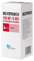 ИБУПРОФЕН сусп Клубника 100мг/5мл 100мл  Озон