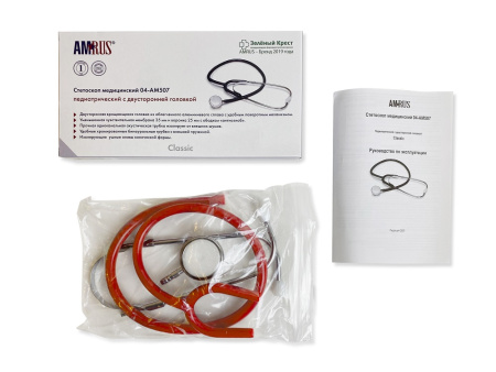 СТЕТОСКОП AMRUS 04-АМ507 (красный) #