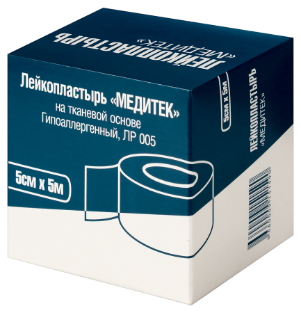 ПЛАСТЫРЬ МЕДИТЕК катушка 5х500см (ткан)