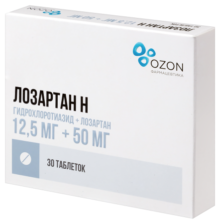 ЛОЗАРТАН-Н таб 50+12,5мг №30  ОЗОН