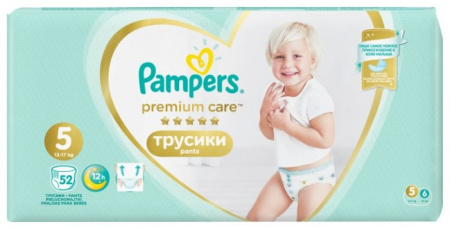 ПАМПЕРС ПРЕМИУМ КЕЙР ПАНТС (трусики) 5 Юниор (12-18кг) №52