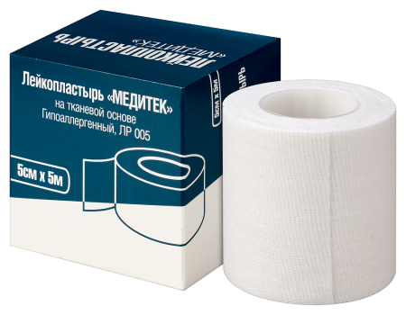 ПЛАСТЫРЬ МЕДИТЕК катушка 5х500см (ткан)