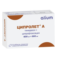 Ципролет А табл п/о плен 600 мг +500 мг х10