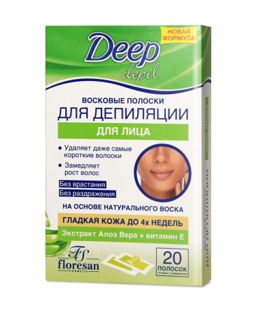 ФЛОРЕСАН DEEP DEPIL полоски д/депиляц Алоэ-вера (лицо) №20 (Ф-482)