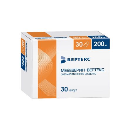 МЕБЕВЕРИН капс 200мг №30 Вертекс