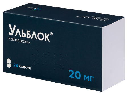 Ульблок капс. кишечнораст. 20мг №28