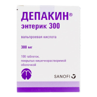 Депакин энтерик 300 таб. п.о кш/раств 300мг N100