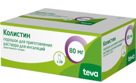 КОЛИСТИН пор д/р-ра д/инг 80мг (1млн ЕД) №28