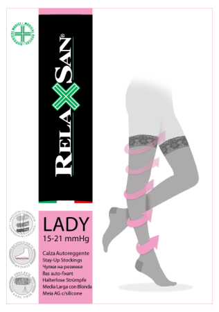 RELAXSAN LADY ЧУЛКИ КОМПРЕССИОННЫЕ STAY-UP 70den 1КЛАСС/15-21mmHg (АРТ 960А) РАЗМЕР 5/ТЕЛЕСНЫЙ /АКЦИЯ за 1 шт.