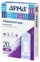 ПЛАСТЫРЬ АРМА бакт Полимерный (прозрачный) 25х72мм №20