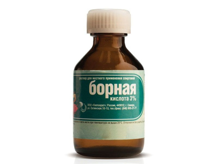 БОРНАЯ КИСЛОТА р-р спирт 3% 25мл  Гиппократ