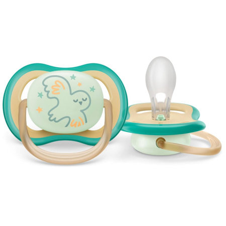 АВЕНТ AVENT SCF376/18 Соска-пустышка силиконовая ultra air night 0-6мес N2