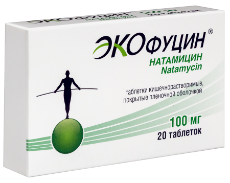 ЭКОФУЦИН 0,1 N20 табл кишечнораствор п/плен/оболоч