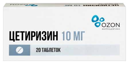 ЦЕТИРИЗИН таб 10мг N20  ОЗОН