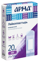 ПЛАСТЫРЬ АРМА бакт Полимерный (прозрачный) 25х72мм №20