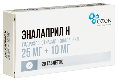 ЭНАЛАПРИЛ Н таб 25мг+10мг N20  ОЗОН