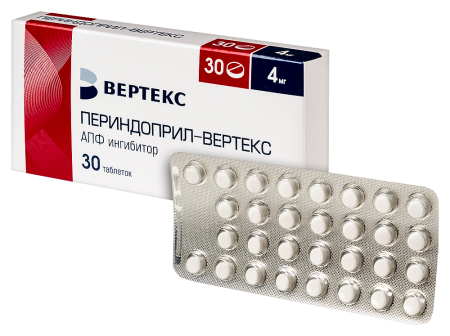 ПЕРИНДОПРИЛ-ВЕРТЕКС 4 МГ N30 ТАБЛ/БЛИСТЕР