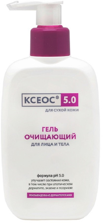 КСЕОС 5.0 гель очищающий для сухой кожи для лица и тела фл. 250мл