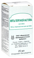 МЯТА ПЕРЕЧНАЯ настойка 25мл  Ивановская ФФ