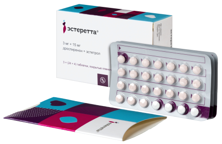 ЭСТЕРЕТТА таб. п/п/о 3мг+15мг №84