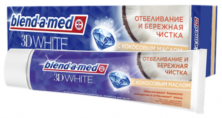 БЛЕНД-А-МЕД з/п 3D WHITE Отбеливание и бережная чистка с кокосовым маслом 100мл
