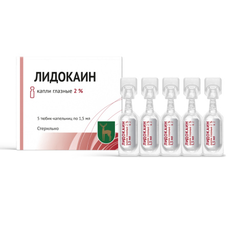 ЛИДОКАИН 2% 1,5МЛ N5 ТЮБ/КАП КАПЛИ ГЛАЗНЫЕ /МЭЗ