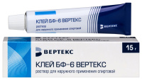 КЛЕЙ БФ-6 ВЕРТЕКС 15,0 Р-Р Д/НАРУЖ ПРИМ СПИРТОВОЙ