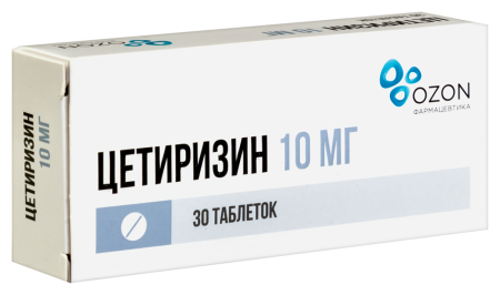 ЦЕТИРИЗИН таб 10мг N30  Озон