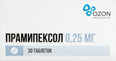 ПРАМИПЕКСОЛ таб 0,25мг №30  Озон