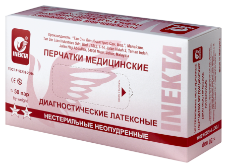 ПЕРЧАТКИ INEKTA ЛАТ см/нест неопуд (пара) L №50 (белый)