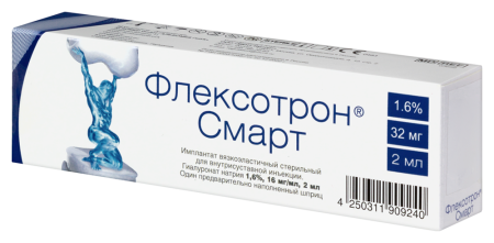 ФЛЕКСОТРОН СМАРТ имплант вязкоэластич. д/вн/суст инъекц 1,6% 16мг/мл №1