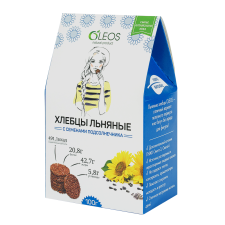 ХЛЕБЦЫ ОЛЕОС Льняные (подсолнечник) 100г