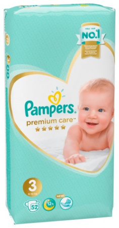 ПАМПЕРС ПРЕМИУМ КЕЙР 3 Миди (5-9кг) №52