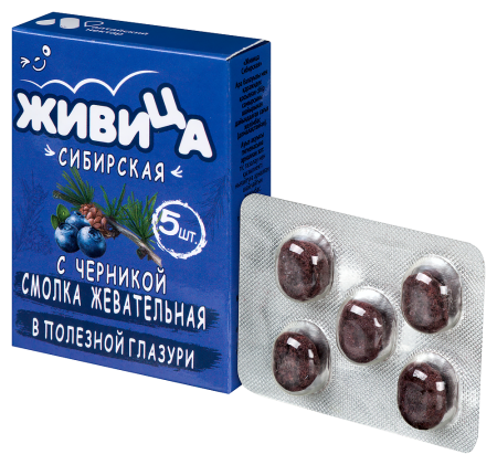СМОЛКА АЛТАЙСКИЙ НЕКТАР Живица Сибирская в глазури без сахара (черника) №5