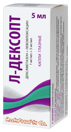 Л-ДЕКСОПТ капли глаз 1мг/мл+5мг/мл 5мл
