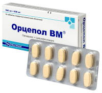ОРЦЕПОЛ ВМ таб п п о 500мг + 500мг №10