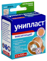 ПЛАСТЫРЬ УНИПЛАСТ катушка 2,5х500см (тканев)