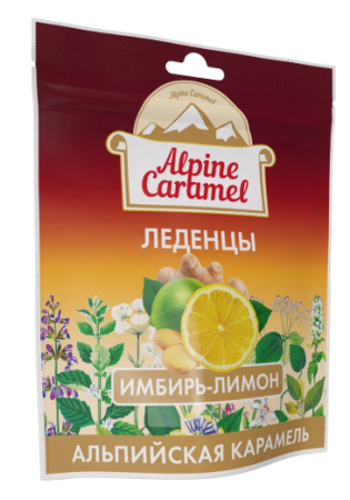 ALPINE CARAMEL альпийская карамель леденцы (имбирь-лимон) 75г