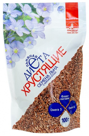 ЛЬНА СЕМЕНА 100г  Биокор (хрустящие с морской солью)