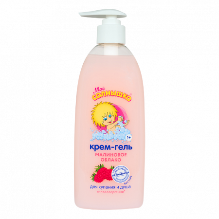 МОЕ СОЛНЫШКО Крем-гель детский для купания и душа Малиновое облако 400мл