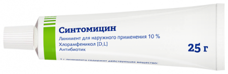 СИНТОМИЦИНА линимент 10% 25г  Нижфарм #